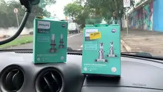 L&acirc;mpada Led Ultinon Philips teste dia e noite Nissan March