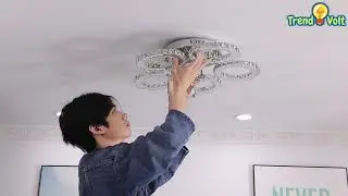 Best Modern 3/5 Circular Crystal LED Rings Chandelier Lighting 2023