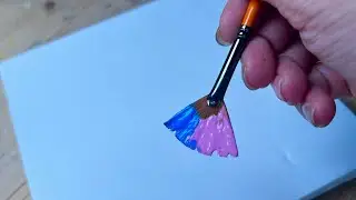 Easy Acrylic Painting Technique | Pink Sky with Purple Flowers | Painting for Beginners