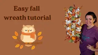 How to make an easy fall wreath using a paint stick, deco mesh, ribbon, and cute embellishments