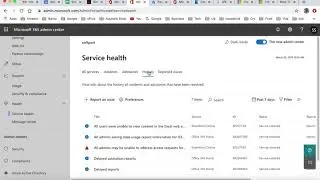 Office 365 app health check | Issues and incident history | Reporting issues