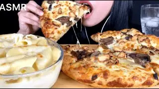 Domino's pizza + Alfredo pasta | Mukbang (Eating Sounds)