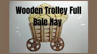 How To Draw A Wooden Trolley Full Bale Hay Step By Step.