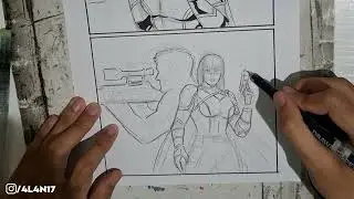 Inking Comic Book Page