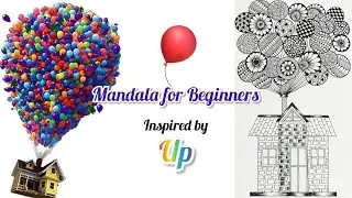 Up-Inspired Mandala Magic: Drawing the Spirit of Adventure with House and Balloon Vibes! 🏠🎈
