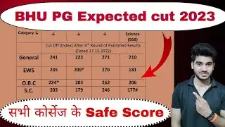 BHU PG Cut Off 2023|| Cuet minimum safe score 2023|| PG के सभी Courses के लिए