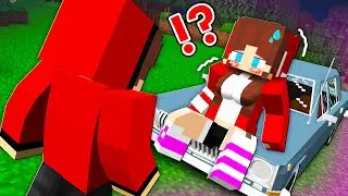 JJ Girl SURPRISED JJ on The Car ?! Secret Love Date in VILLAGE - Maizen Minecraft