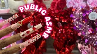 PUBLIC ASMR IN DOLLAR TREE | Valentines Gifts, LOFI, MINI MIC, CAMERA TAPPING, SCRATCHING & MORE! 