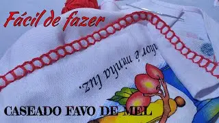 Bico em Crochê - 5 - CASEADO FAVO DE MEL - VERSÃO PARA CANHOTO