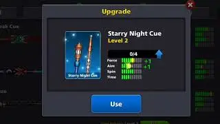 8 Ball pool Game  Starry Night cue level How to max...