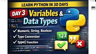 Learn Python in 30 Days &ndash; Day 3 | Variables & Data Types Explained for Beginners