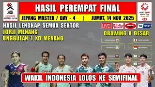 INDONESIA KE SEMIFINAL ~ Hasil 8 Besar Jepang Master 2025 Hari Ini ~ JORJI & UNGGULAN 1 MENANG