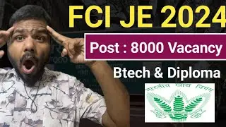 Big Update: FCI JE 8000+ New Vacancy Notice out | Railway Fail bhai | JE 2024