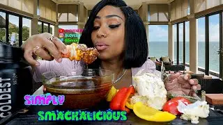 King Crab Knuckles, Peppers and Smackalicous Sauce Mmukbang