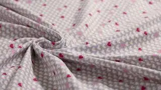 Baumwolljersey Jerseystoff Herzchen Kette grau wei&szlig; rosa 1,65m Breite
