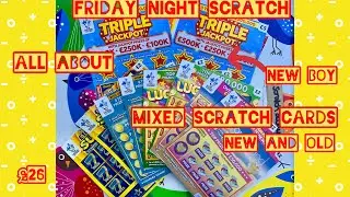 New and old scratch cards, the new triple jackpot😁&pound;250.000 blue, new super 7s, we get a win!!!