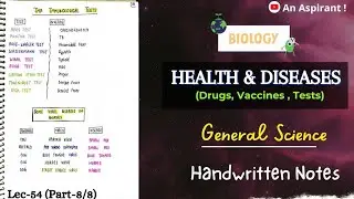 Drugs, Vaccines, Tests--Health & Diseases(Unit-11)(Part-8/8) || Biology || General Science || Lec.54