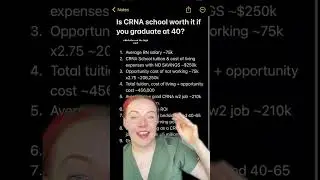 Стоит ли тратить деньги на обучение в CRNA, если вы заканчиваете в 40+? Я часто слышу, как люди г...