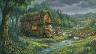 Peaceful Family Life in the Forest Rain I Ghibli Silent Days