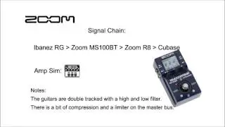 Zoom MS-100BT High Gain / Metal Amp Test - Direct Recording