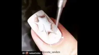 Dry Water Marble Nail Art / Маникюр иголкой по мокрому лаку