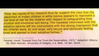 Responsibilities and Rights in Conflict:  The Indian Adoption Project
