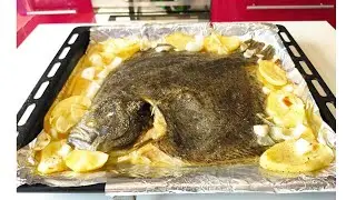 🐟 Rodaballo al horno con patatas | Receta deliciosa, super FACIL y muy rápida | Paso a paso.