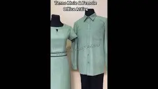 Male & Female Terno Office Uniform | Green Dress w/ Piping | Green LS #shortvideo #tailoredclothing