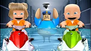 Малыш и его подруга сбегают из затопленной тюрьмы Барри!