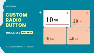Custom Radio Button Design Using HTML and CSS | Custom Radio Button | Flexbox Toggles