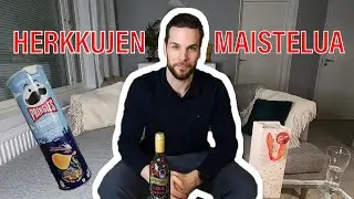 Lahjaksi saatujen herkkujen maistelua