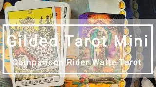 Gilded Tarot Mini Cards | Comparison Vergleich Rider Waite Tarot Deck | Flipthrough Walkthrough