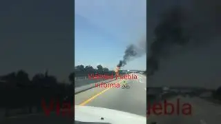 Incendio en pista en san jeronimo ocotitlan cortezia 🚴 Vialidad Puebla informa 🚴