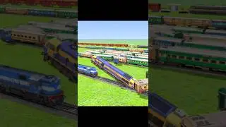 Overtaking two trains on the same track at a railroad crossing #loco #railway #railfan