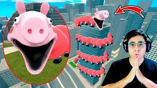 Un DRON capta a HUNGRY WORM PEPPA en la CIUDAD - Garry's Mod