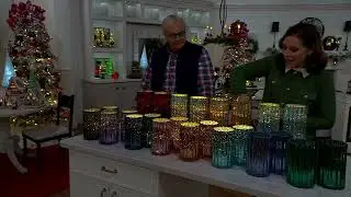 Set of 2 Illuminated Mercury Glass Hurricanes by Valerie on QVC