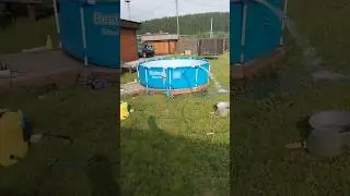 Как слить воду с бассейна за 5 минут👌#Бассейн #horse