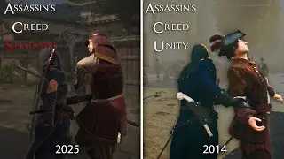 Assassin's Creed Shadows Vs Assassin's Creed Unity - Stealth Kill Animations Comparison