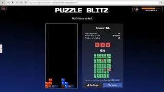 Nestris.org Puzzle blitz - 64 puzzles solved