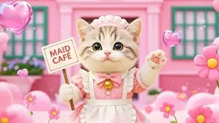 Welcome back! A day in the life of Mugi, who started a maid cafe🐱🎢.
