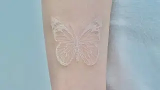 White butterfly tattoo / mini tattoo / white tattoo / butterfly tattoo #Shorts