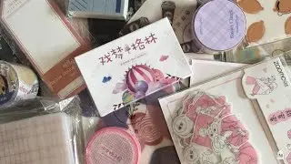 ASMR | Unbox with me | Stationery Haul 🌷 | Journal Supplies (No Talking)