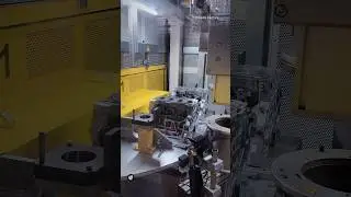 Volkswagen engine plant sprays coating on cylinder walls