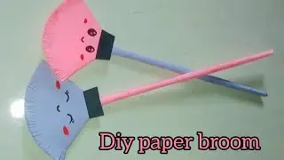diy mini paper broom/easy paper crafts for school/kids craft/back to school