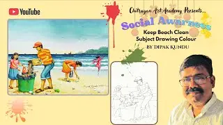 | Keep Beach Clean Subject Drawing Colour | Save Ocean & Environment Awareness Drawing |