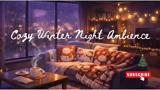 🎄 Cozy Winter Night Ambience | Rainy Window, Warm Lights & Relaxing Evening Mood