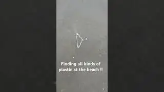 washed up plastic clothes hanger at the beach #lessplastic #floridabeaches #oceanplastics