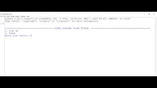 SIMPLE TICKET BOOKING PROJECT USING PYTHON | With Documentation