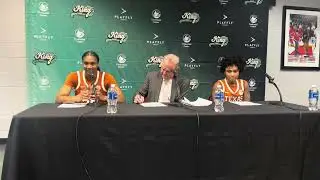 Texas' Vic Schaefer, Madison Booker, and Rori Harmon postgame press conference after win vs Maryland