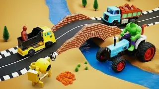 Make DIY Bridge contraction Project Tractor with Hulk | Science project